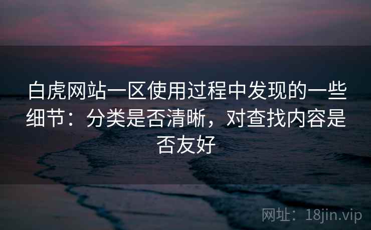 白虎网站一区使用过程中发现的一些细节：分类是否清晰，对查找内容是否友好