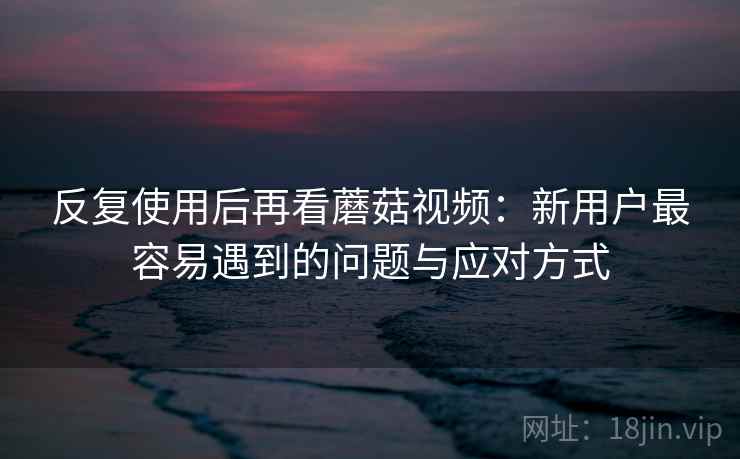 反复使用后再看蘑菇视频：新用户最容易遇到的问题与应对方式