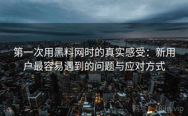 第一次用黑料网时的真实感受：新用户最容易遇到的问题与应对方式